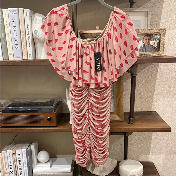 NWT AFRM Vivian Mini Dress Almond Kiss - Picture 5 of 6